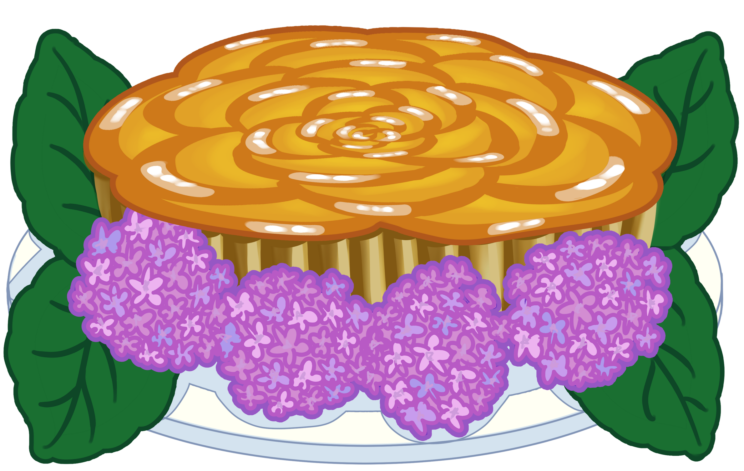 Peach Tart With Purple Hydrangeas