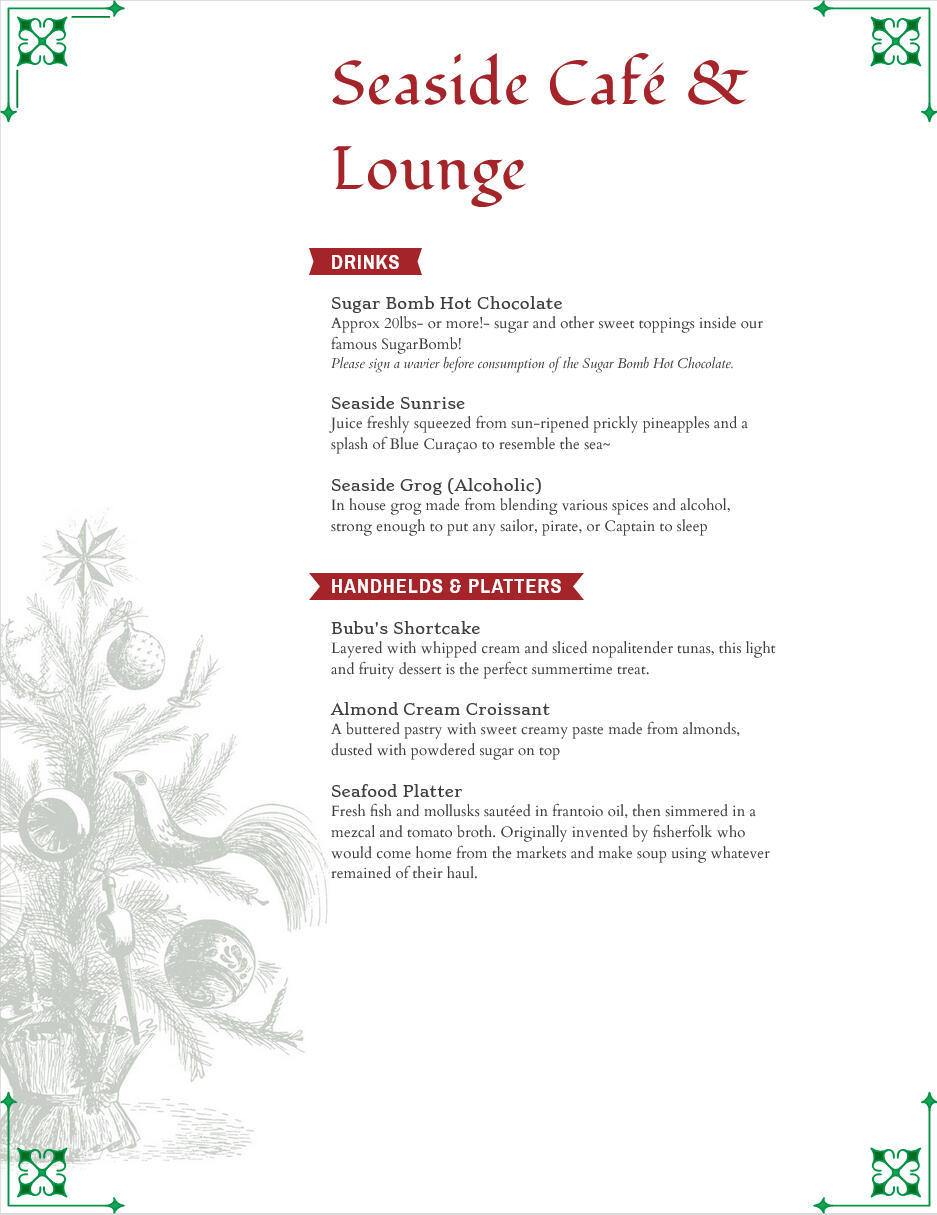 Food &amp; Drink Menu